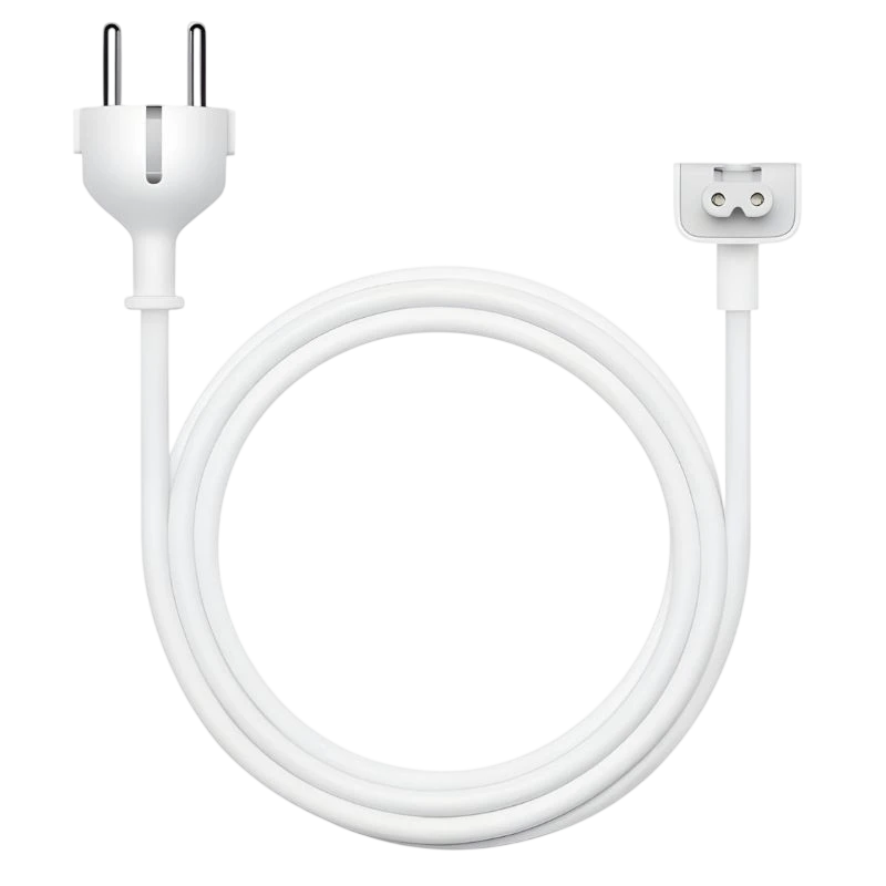 Apple Cable alargador para el adaptador de corriente, color blanco, con enchufe europeo de dos pines y extremo C7 en forma de trébol, cable largo y flexible - Ítem