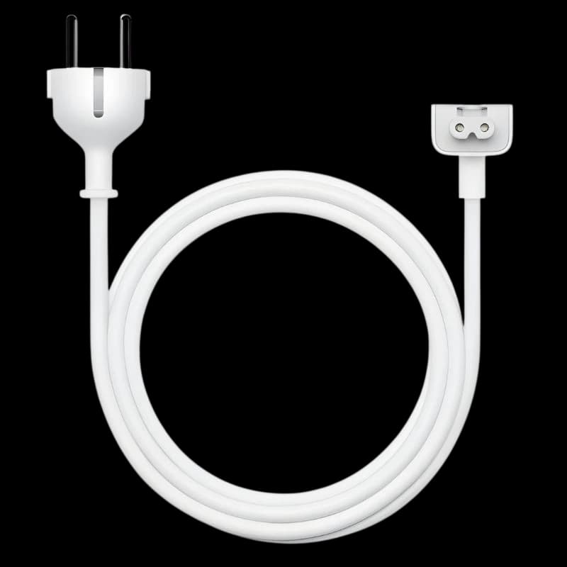 Apple Câble d'extension pour adaptateur secteur, blanc, long cordon souple avec fiche Euro 2 broches et embout C7, finition épurée pour Mac et chargeurs