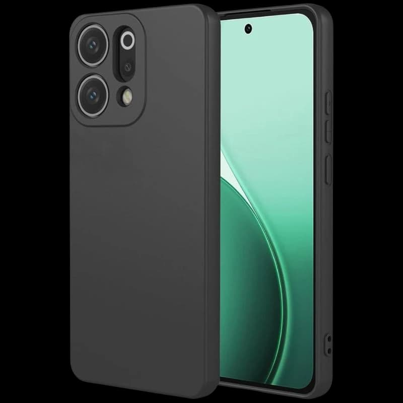 Funda Oppo Reno14 Square Liquid Premium Negro con acabado mate, bordes cuadrados, recortes precisos para cámara triple y botones, protección delgada y
