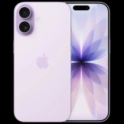 iPhone 17 256 Go Lavande Version internationale dos lavande mat avec double capteur photo, écran bord à bord avec îlot dynamique et fond floral lumineux