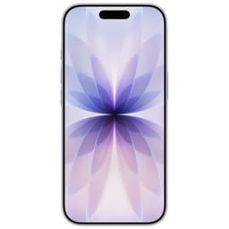 iPhone 17 256 Go Lavande Version internationale avec écran bord à bord, bordures fines et poinçon double en haut, motif floral violet lumineux sur l’écran