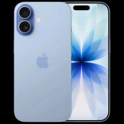 iPhone 17 256 Go Bleu Brume avec double capteur arrière large, écran bord à bord avec îlot dynamique, finition mate élégante, version internationale
