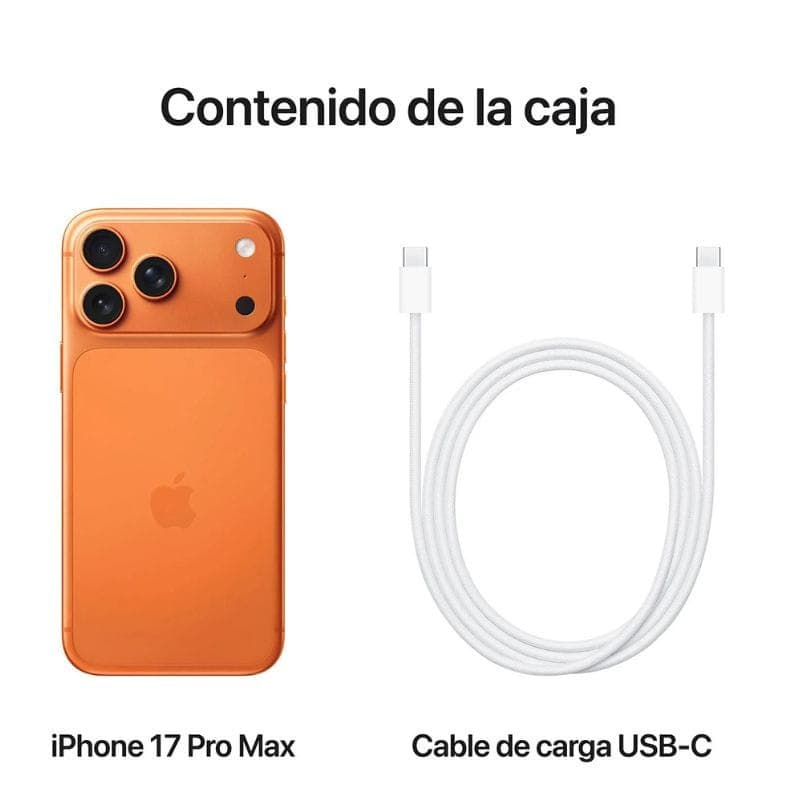 iPhone 17 Pro Max  Cosmic Orange, conteúdo da embalagem