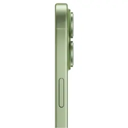 iPhone 17 256 Go Vert sauge Version internationale, tranche latérale fine en aluminium, bouton volume visible, double module photo proéminent