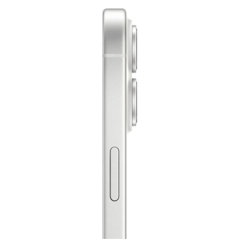 iPhone 17 512Go Blanc Version internationale vu de profil aluminium argenté bord plat bouton latéral affleurant double module photo pro ultraplat