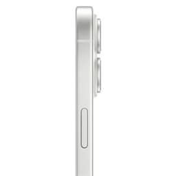 iPhone 17 512Go Blanc Version internationale vu de profil aluminium argenté bord plat bouton latéral affleurant double module photo pro ultraplat