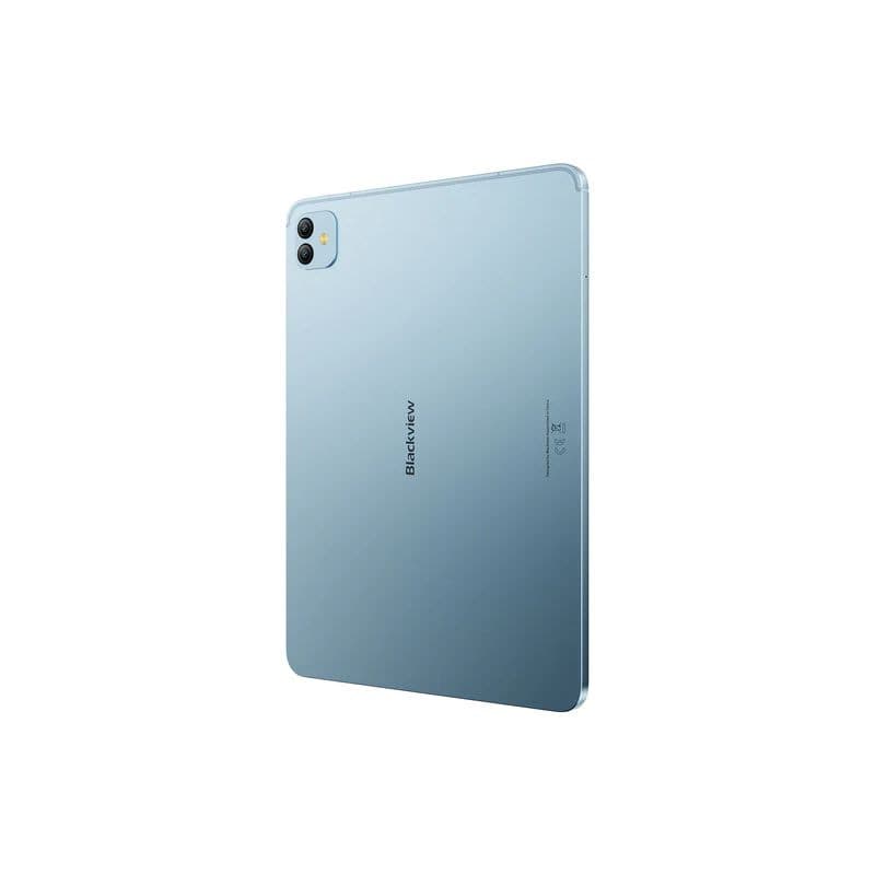 Blackview Link 8 4G 6GB/256GB Azul com traseira metálica fosca, cantos arredondados e câmera dupla no topo, logotipo central e acabamento premium elegante