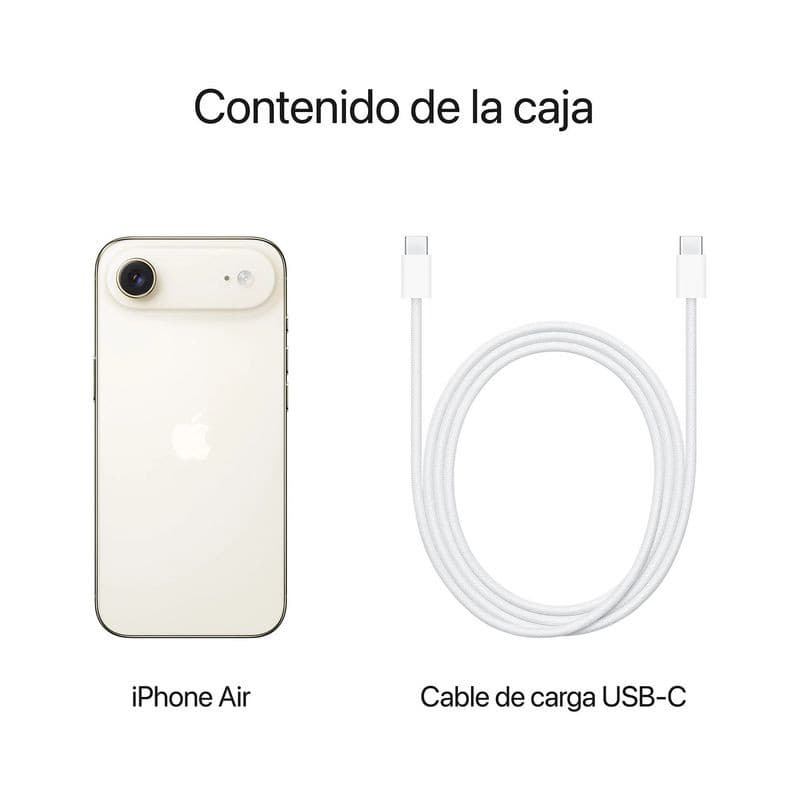 Contenido de la caja de iPhone Air 1TB Dorado claro