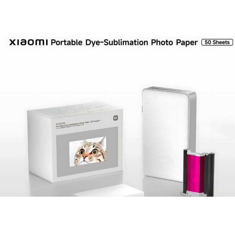 Pegatinas de papel fotográfico de sublimación para impresora fotográfica Xiaomi Pro (50 hojas), imagen con la impresora