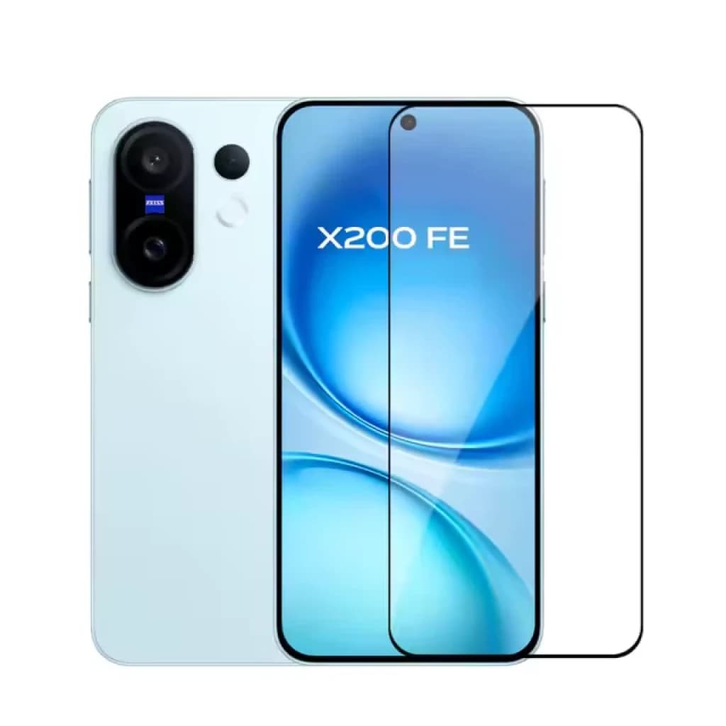 Protecteur en verre trempé Vivo X200 FE Full Screen 3D avec bords noirs, couverture totale, haute transparence, découpe pour caméra, pack de 2 pièces