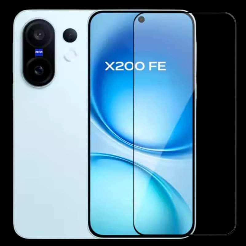 Pack x2 protecteur en verre trempé pour Vivo X200 FE, couverture écran 3D full screen, bords noirs, découpe précise pour caméra frontale, haute