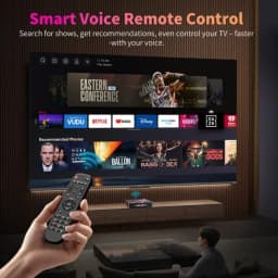 Control remoto por voz inteligente para X88 PRO 14 Max RK3528, botones retroiluminados, micrófono integrado y acceso rápido a apps de streaming en Android TV