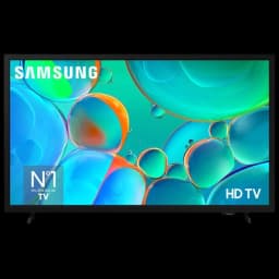 Samsung TU32H5005FK 32 HD LED Smart TV WiFi Preto com moldura fina, tela plana, base dupla e display vibrante com cores vivas e alto contraste
