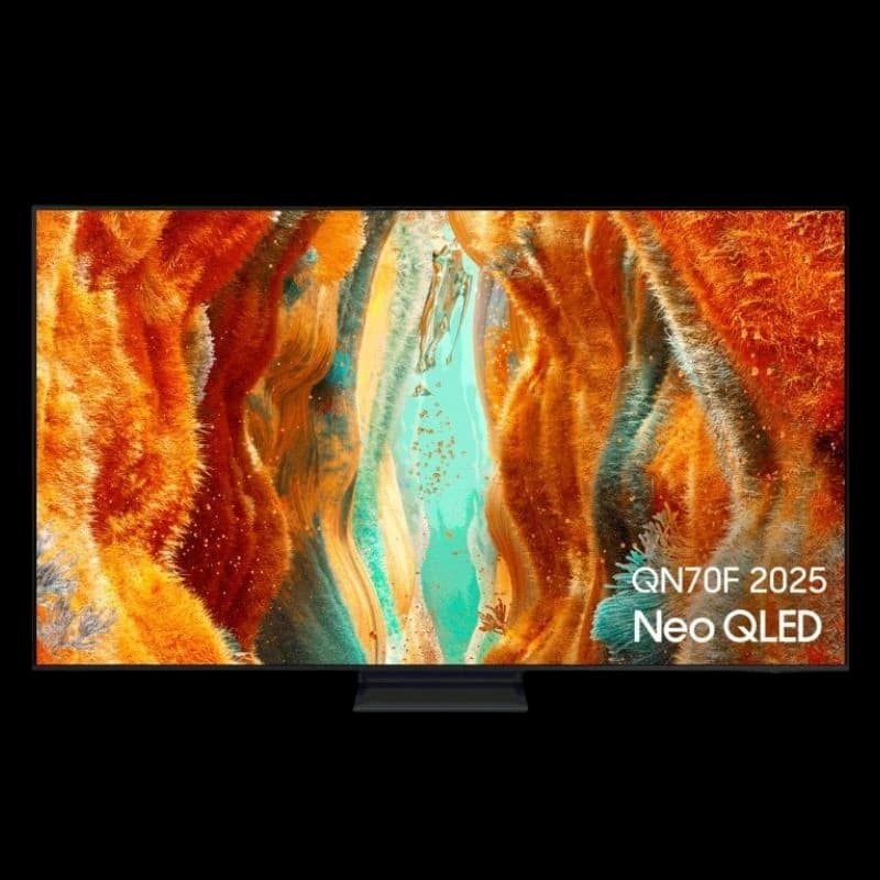 Samsung TQ75QN70FAU 75 pouces 4K Ultra HD Neo QLED noir, écran fin sans bords avec couleurs vives et contraste élevé, HDR éclatant, design élégant