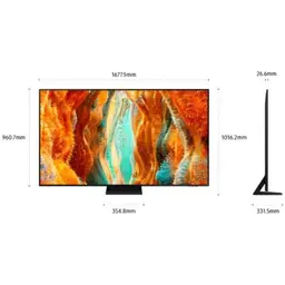 Samsung TQ75QN70FAU 75 pouces Neo QLED 4K, écran ultra fin sans bords, couleurs vives et contraste élevé, pied central discret, finition noire élégante