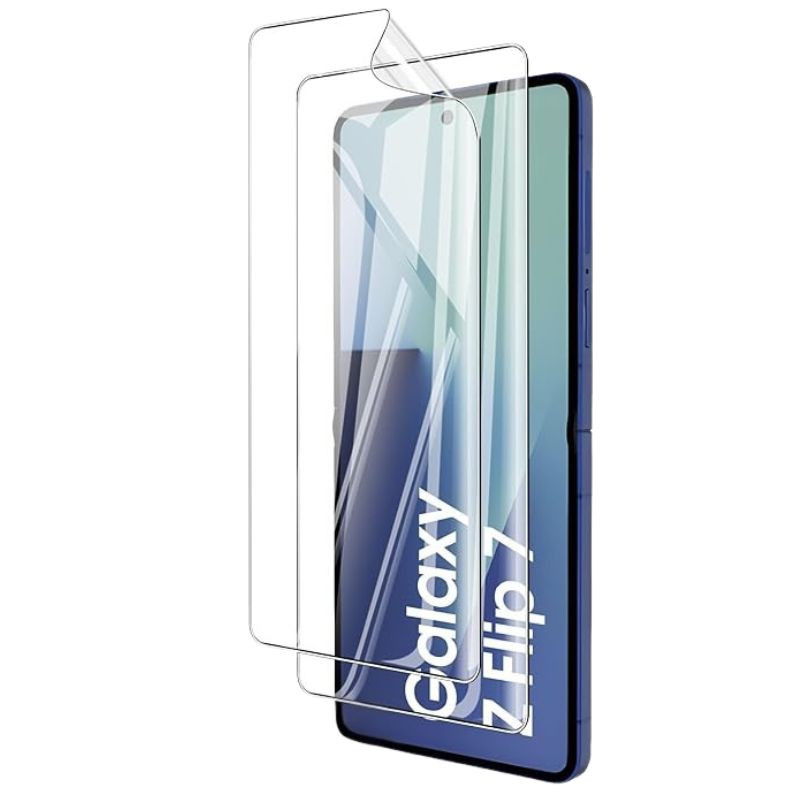 Pack x2 protetor de vidro temperado para Samsung Galaxy Flip7 FE 5G, cobertura total 3D, transparência alta, bordas arredondadas e recorte para câmera frontal - Item