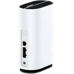 Router ZTE G5C 5G Wi‑Fi 6 com corpo branco vertical, grelha superior preta, botões WPS e ligações Ethernet traseiras, design minimalista compacto