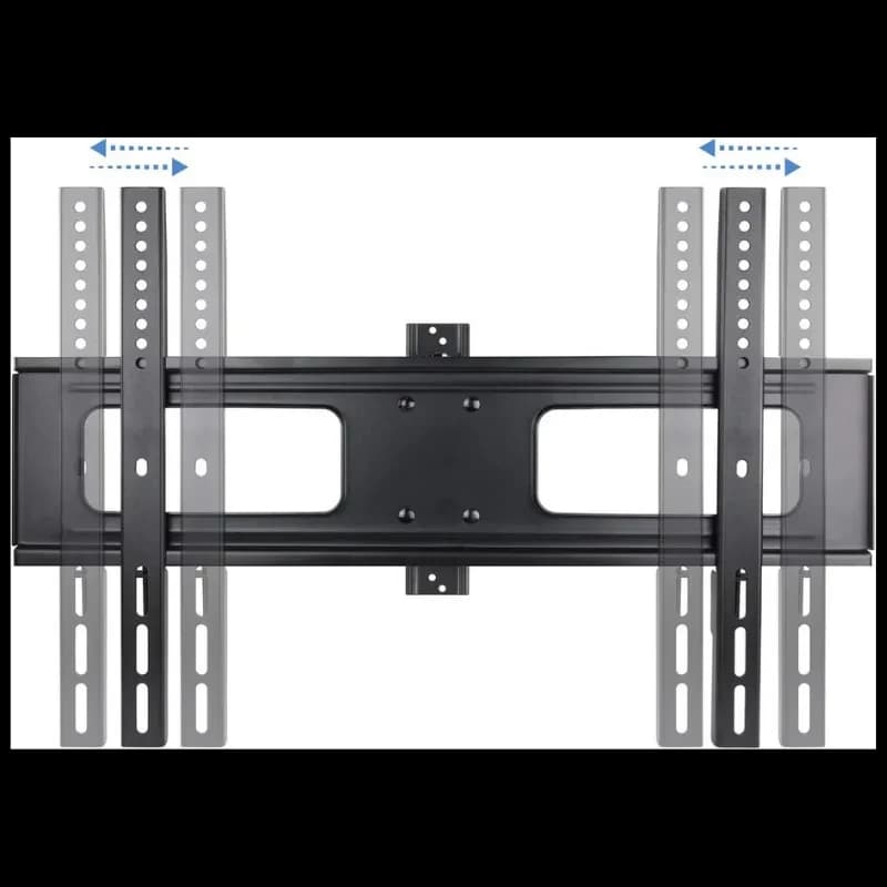 TooQ LP6070TN-B suporte de parede para TV 37–70 até 50 kg, estrutura metálica preta, barras ajustáveis com múltiplos furos e placa traseira reforçada