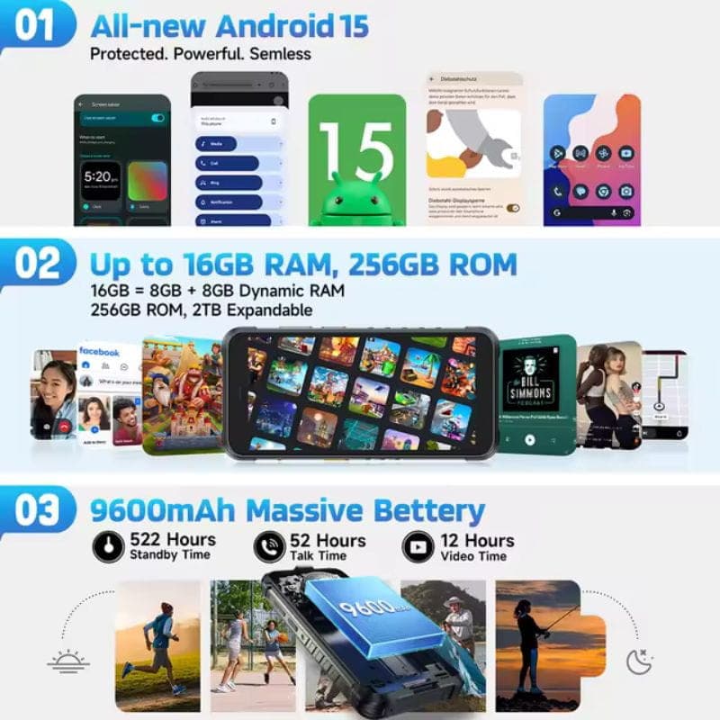 Ulefone Rugking 4G 16GB/256GB Negro Rugged, sistema operativo y almacenamiento