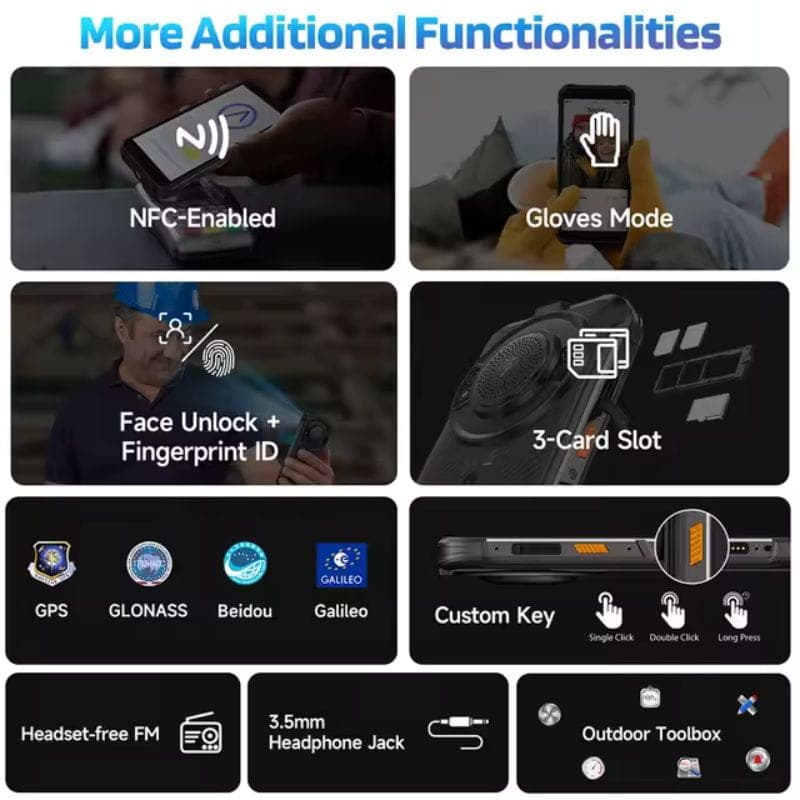 Ulefone Rugking 4G 16GB/256GB Negro Rugged, características y conectividad