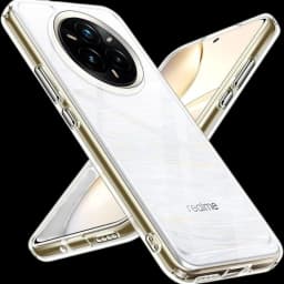 Capa de silicone reforçada Realme 14 Pro+ transparente com bordas elevadas, cantos reforçados, recortes precisos e proteção da câmera em aro elevado