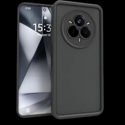 Funda Realme 14 Pro+ Square Liquid Premium Negro: capa preta matte, bordas quadradas reforçadas, recorte circular grande para câmera, proteção antichoque