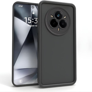 Funda Realme 14 Pro+ Square Liquid Premium Negro con borde elevado, acabado mate suave, protección de cámara circular triple y ajuste preciso anti golpes