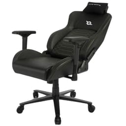 Chaise Gaming PowerGaming i3 Atlas: fauteuil ergonomique inclinable, revêtement similicuir noir/vert, accoudoirs réglables 4D, coussin lombaire, base à