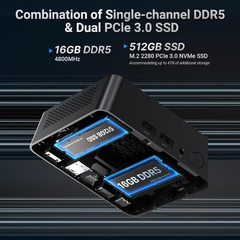 Minix NUC355 Intel N355 16Go/512Go Noir - Ítem8