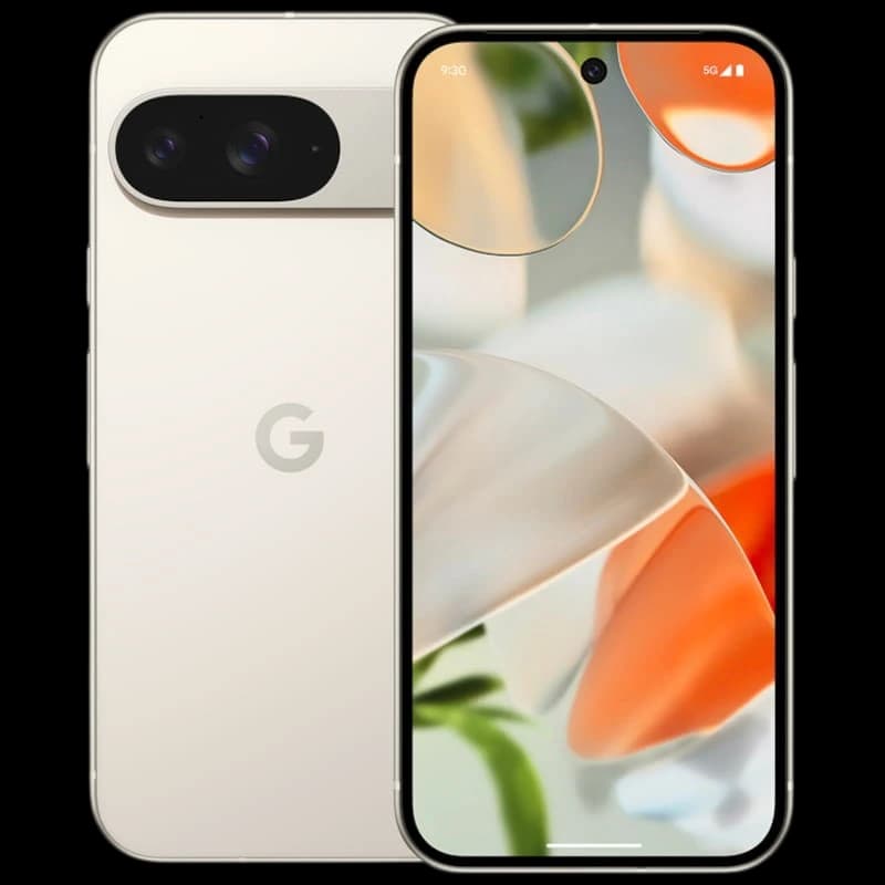 Google Pixel 9 5G 256GB Porcelana Renovado Estado Excelente con pantalla sin bordes, cámara dual horizontal y acabado porcelana elegante