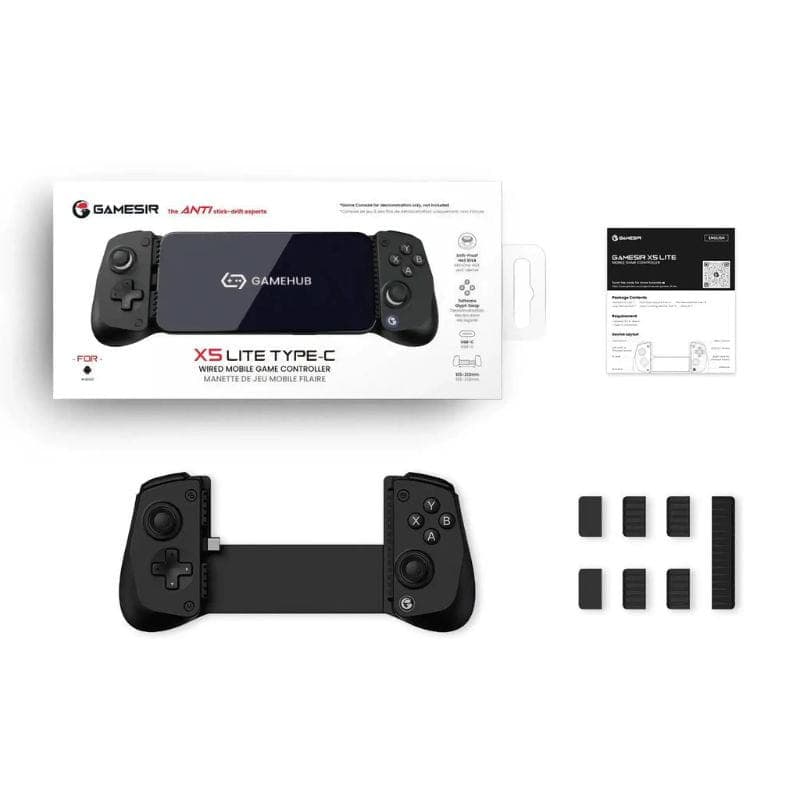 Manette GameSir X5 Lite Noir, contenu de l'emballage