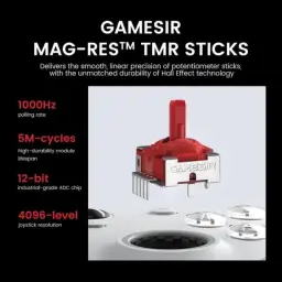 Mando GameSir G7 Pro Blanco con joysticks MAG-RES TMR, sensor Hall, 1000 Hz, vida útil de 5M ciclos, chip ADC de 12 bits y 4096 niveles de precisión