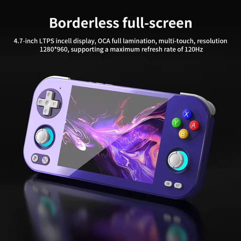 Console Anbernic RG476H 8 GB/128 GB Roxo, ecrã sem bordas