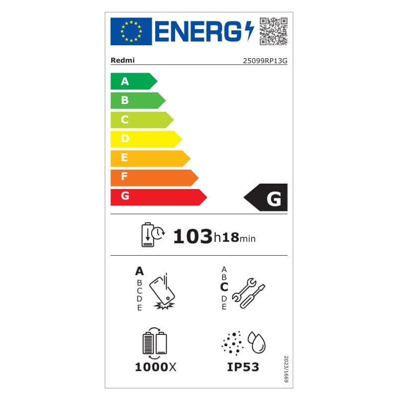 Xiaomi Redmi Pad 2 Pro 8GB/256GB Prateado, etiqueta energética