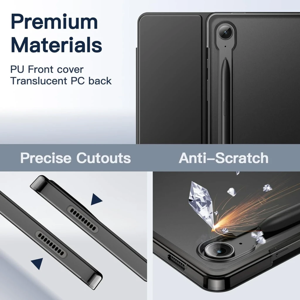 Coque Samsung Galaxy Tab S10 Lite Compatible Noire avec rabat trifold, support inclinable, porte-stylet S Pen et découpe précise pour caméra et ports - Ítem1