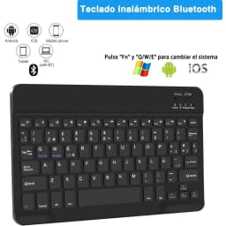 Capa com teclado para Samsung Galaxy Tab S10 Lite: teclado Bluetooth sem fio, compacto e preto, teclas Fn e QWE para Android iOS Windows, indicador LED