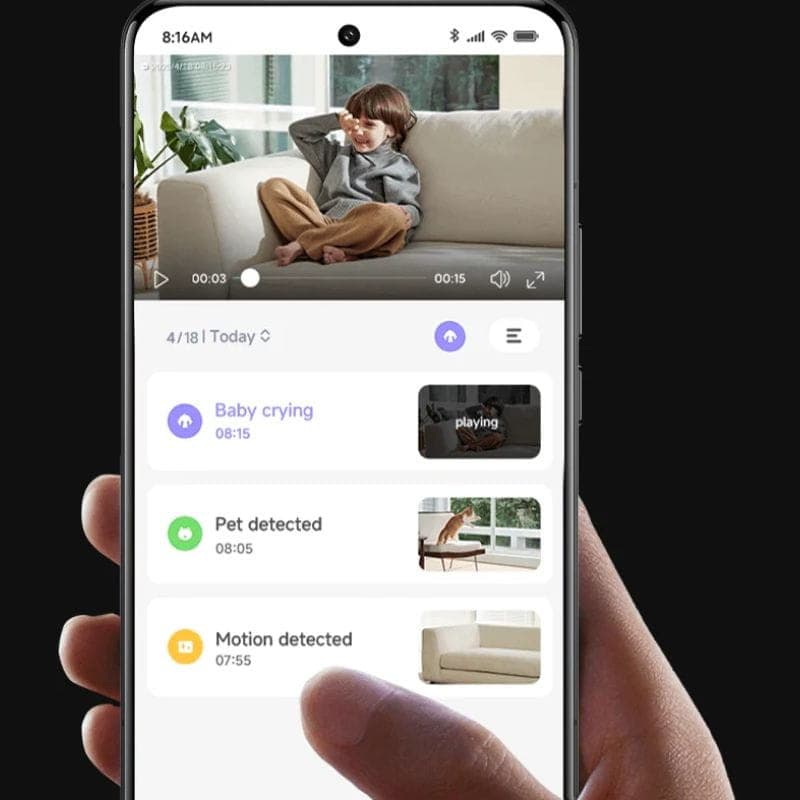 Xiaomi Smart Camera C701, image de l'application