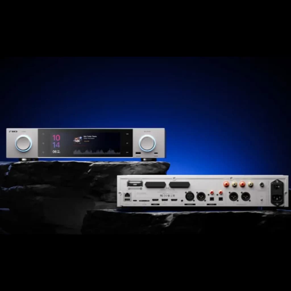 FiiO S15 - Lecteur audio Hi-Res en réseau Argent, boîtier argent brossé, grand écran couleur, doubles molettes, ports XLR/RCA, USB, optique, coaxial,