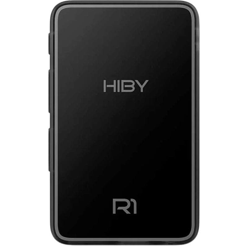 HiBy R1 Noir – lecteur Hi‑Res compact au boîtier noir mat, bords arrondis et logos HIBy et R1 en façade, boutons latéraux discrets