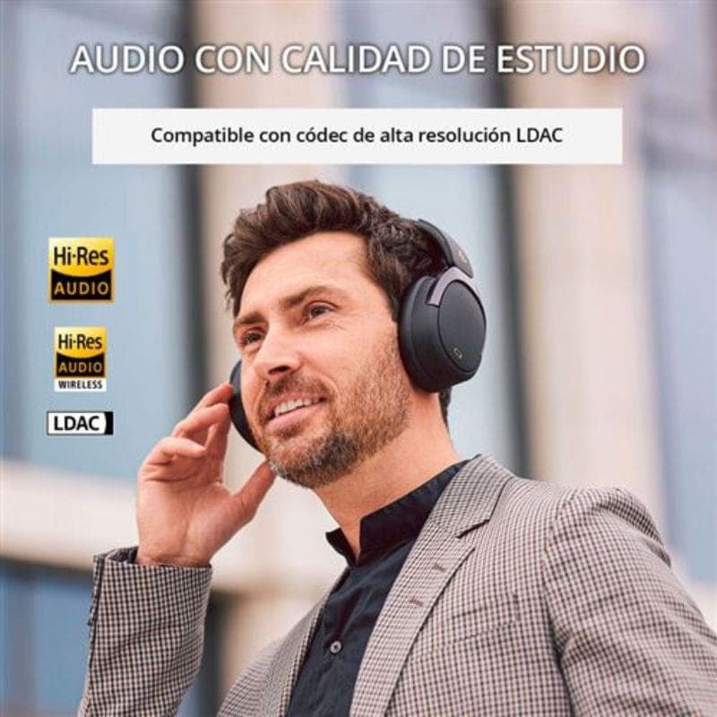 Edifier WH950NB 2025 casque ANC Bluetooth noir, oreillettes ovales repliées, finitions mates avec accents cuivrés, arceau rembourré élégant