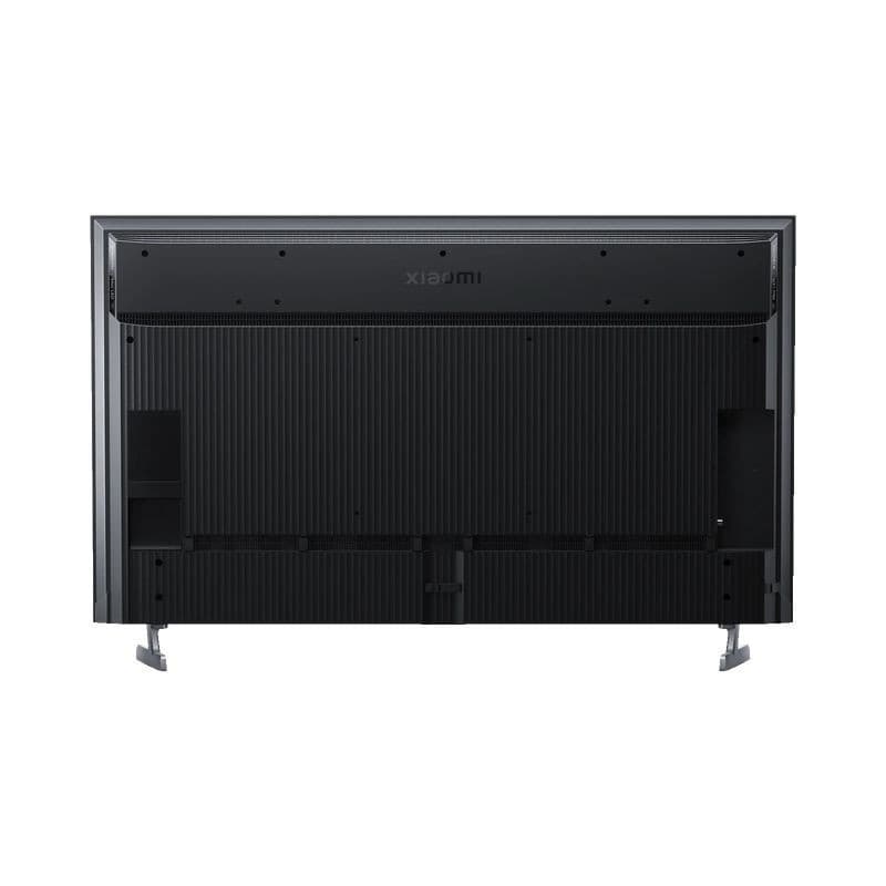 Xiaomi TV S Pro 2026 65 4K UHD MiniLED com traseira preta texturizada, grelhas de ventilação, suporte metálico duplo e conectividade traseira organizada