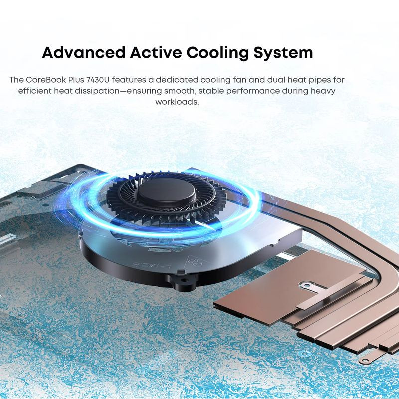 Chuwi CoreBook Plus 16 pouces fin et métal, écran bord à bord lumineux, webcam centrée, clavier noir large avec grand trackpad, design élégant gris foncé - Ítem5