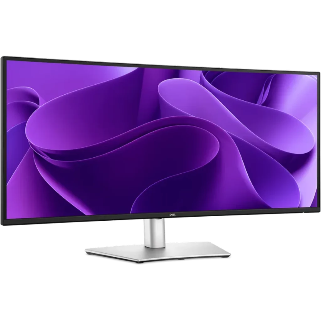 Monitor ultrawide curvo 34,1 polegadas Wide QHD, moldura fina preta e base cinza robusta, tela IPS com cores vivas e imersão para produtividade - Item1