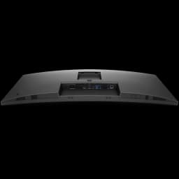 Traseira do monitor curvo DELL Pro 34 Plus P3425WE em preto e cinza, com portas USB, HDMI, DisplayPort, RJ-45 e ajuste de suporte central
