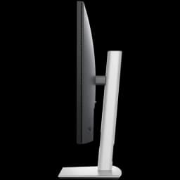 Monitor DELL Pro 27 Plus P2725D 27 QHD em perfil lateral, painel fino preto, traseira e base prateadas, suporte ajustável e design minimalista
