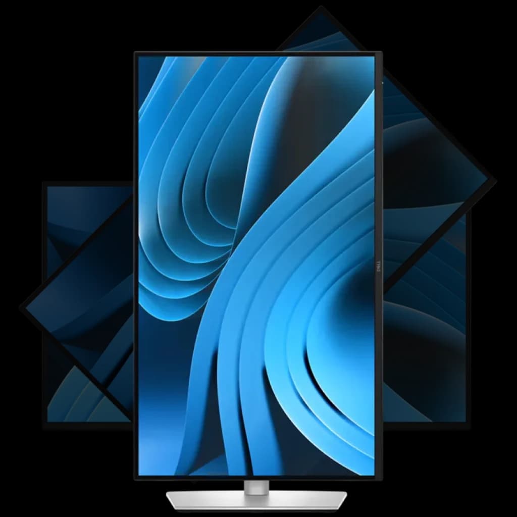 Parte traseira do monitor DELL Pro 27 Plus P2725D: porta HDMI, DisplayPort, USB-A, USB-B, entrada de energia e grelhas de ventilação em preto e prateado
