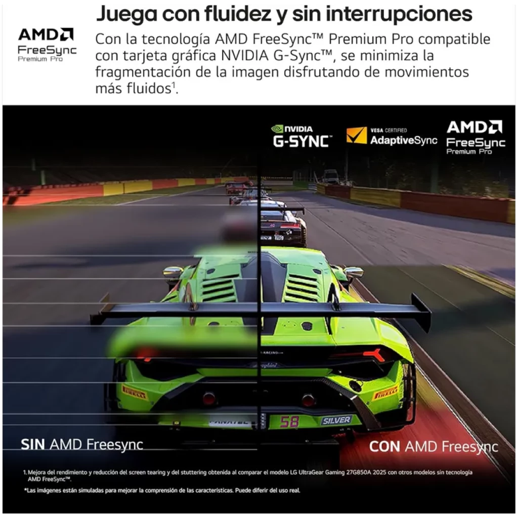 Monitor LG UltraGear 27G850A-B 27 pulgadas, panel Nano IPS Black, 4K UHD 3840x2160, 240 Hz a 480 Hz en Dual-Mode, 1 ms GtG, diseño gaming con logo VG - Ítem5