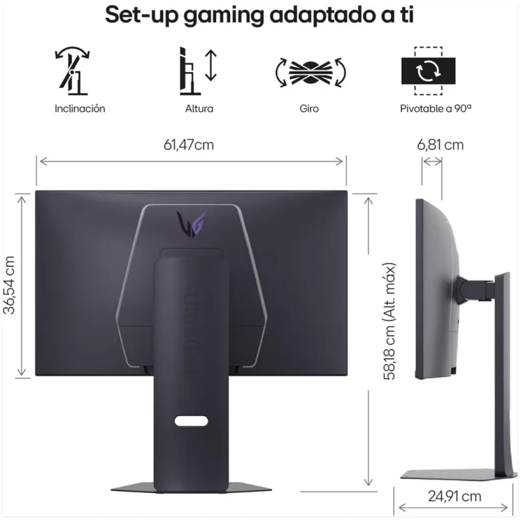 Monitor LG UltraGear 27G850A-B 27 pulgadas, panel Nano IPS Black, 4K UHD 3840x2160, 240 Hz a 480 Hz en Dual-Mode, 1 ms GtG, diseño gaming con logo VG - Ítem11