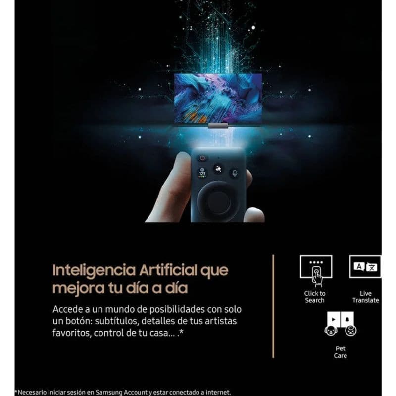Samsung TQ55QN70FAU 55" 4K Ultra HD Neo QLED Smart TV Negro, con Inteligencia Artificial que mejora tu día a día