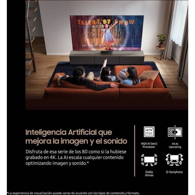 Samsung TQ55QN70FAU 55" 4K Ultra HD Neo QLED Smart TV Negro, con Inteligencia Artificial que mejora la imagen y el sonido